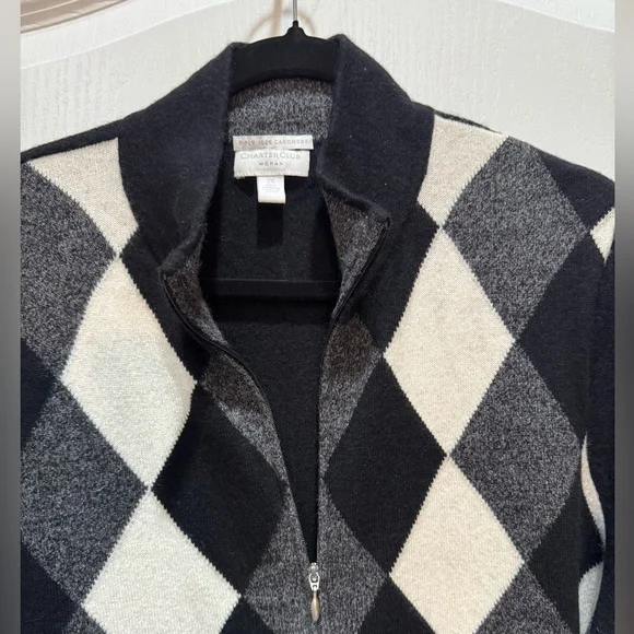 Charter Club Cashmere Zip Front Sweater Size 2X - Picture 2 of 6